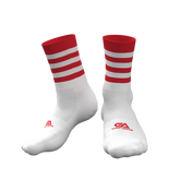 GAA Midi Socks Red White Hoops