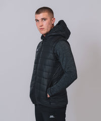 Kids Core Black Hooded Gilet