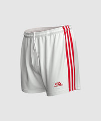 Kids GAA Official Match Shorts White Red
