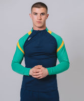 Culainn 1/4 Zip Navy Green Amber