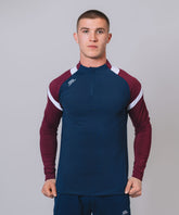 Culainn 1/4 Zip Navy Maroon White