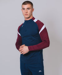 Culainn 1/4 Zip Navy Maroon White