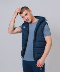 Hooded Padded Navy Gilet