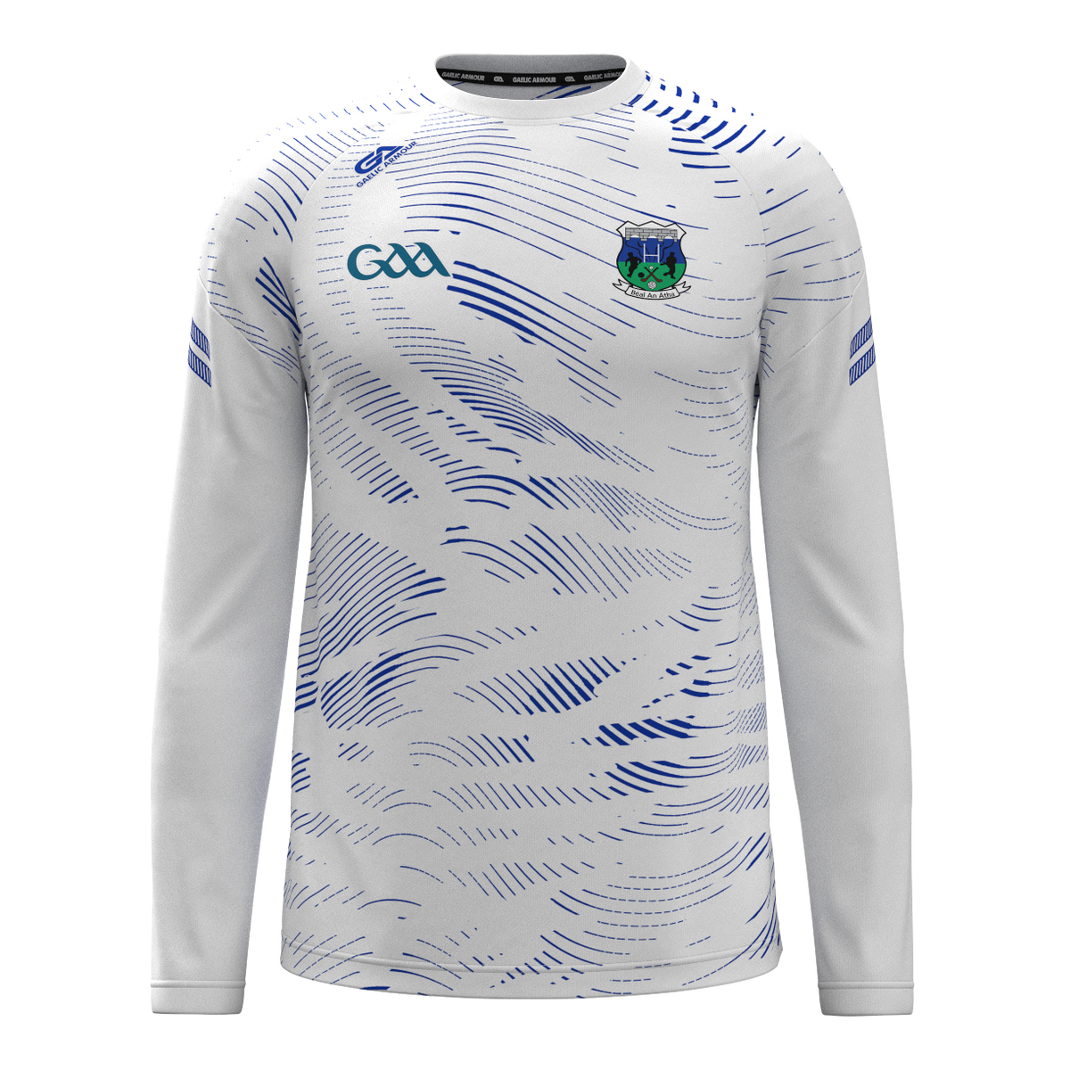 Ballina GAA long sleeve white warm up top 2501