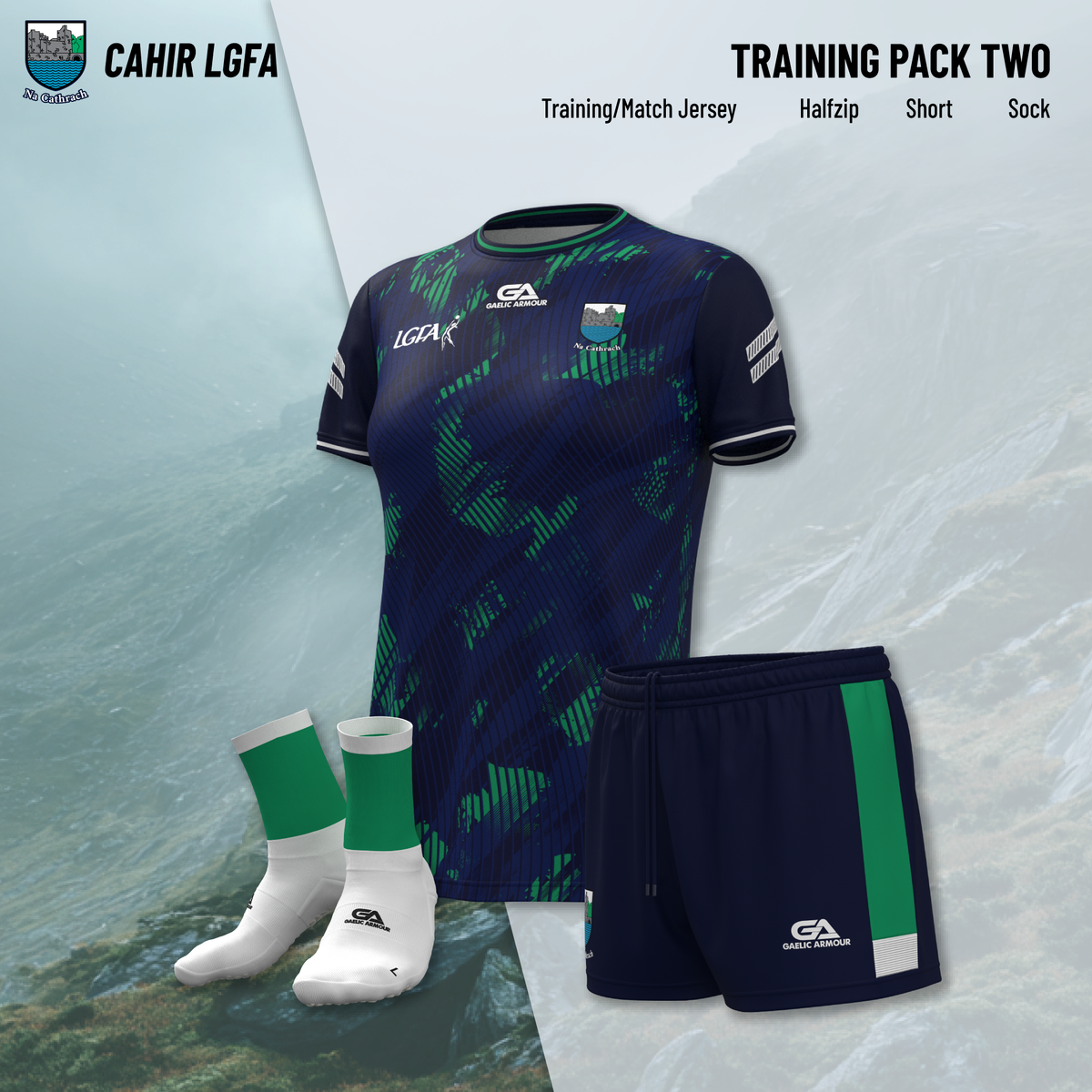 Cahir LGFA Kids training pack 1 (with navy training jersey)