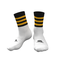 GAA Midi Socks Black Amber Hoops