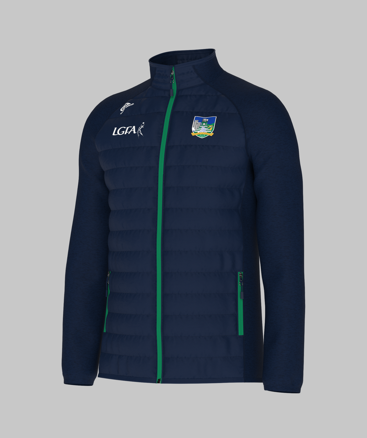 Limerick LGFA Navy Green Hooded Hybrid