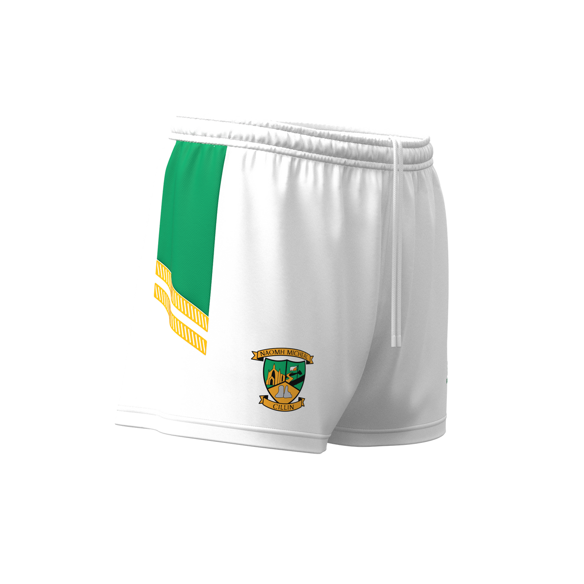 St Michaels Killeen Kids  Match Shorts white green amber