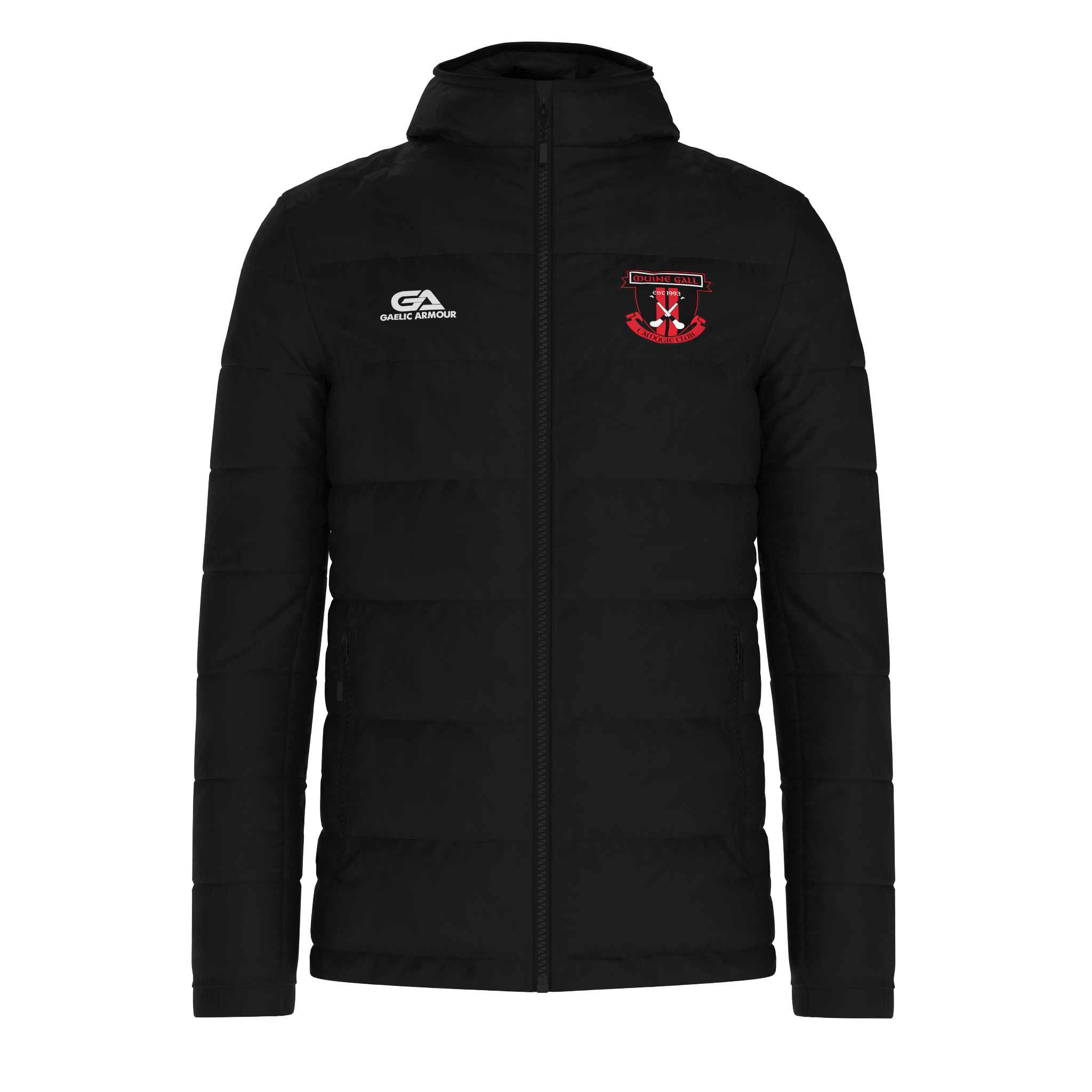 Moneygall Camogie Hooded Padded Black Jacket