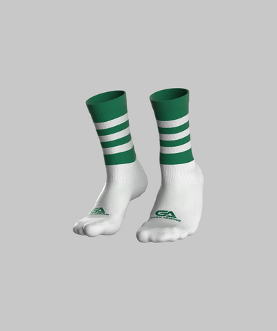 Mohill Kids Midi Socks Green White Hoops