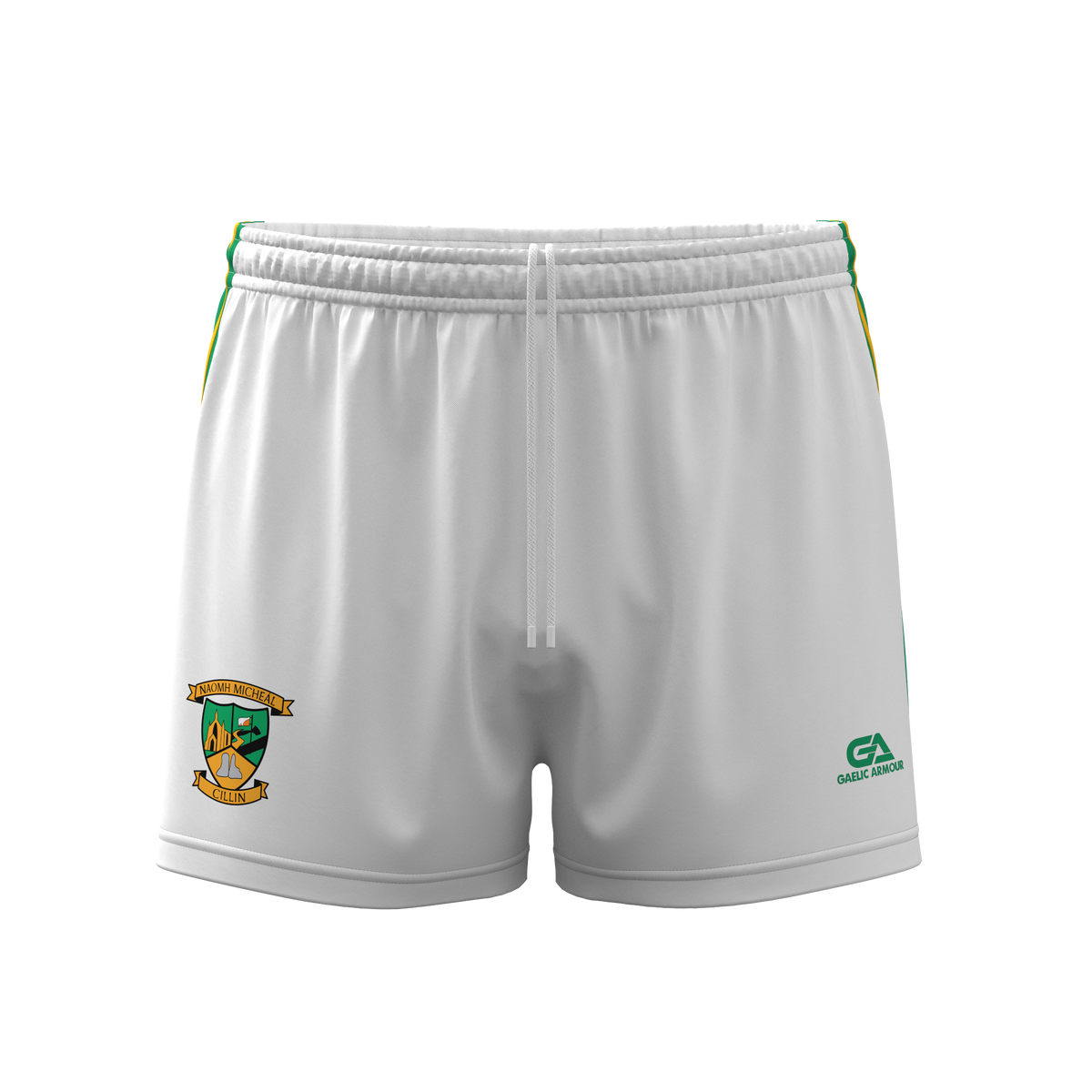 St Michaels Killeen Kids Shorts white green amber