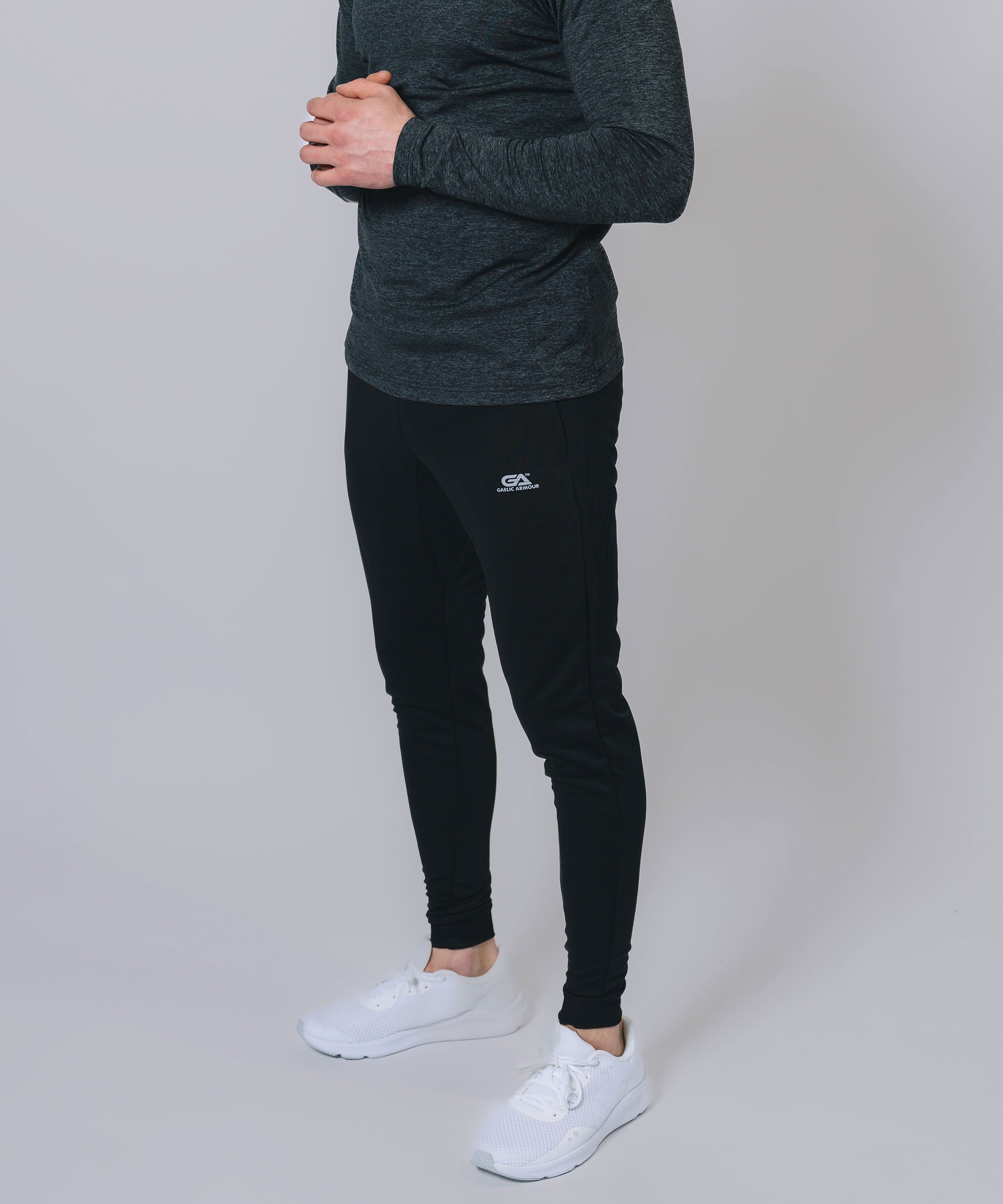 Black cuffed joggers best sale