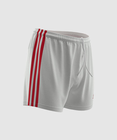 Kids GAA Official Match Shorts White Red