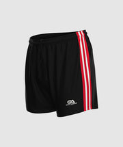 GAA Official Match Shorts Black Red