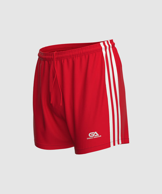 GAA Official Match Shorts Red White