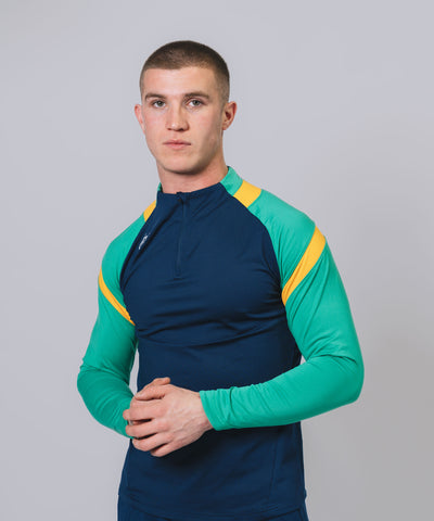 Culainn 1/4 Zip Navy Green Amber