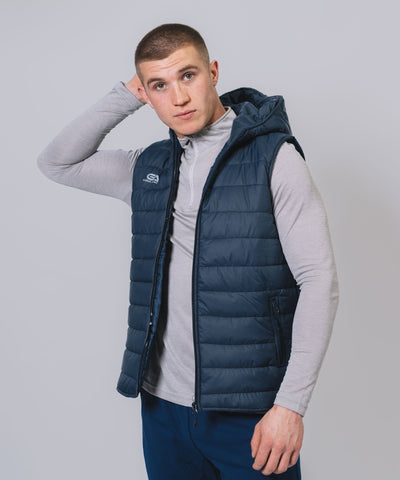 Kids Core Navy Hooded Gilet
