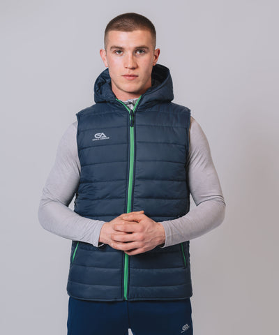 Team Navy Green Hooded Gilet