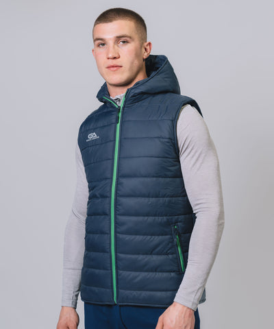 Team Navy Green Hooded Gilet
