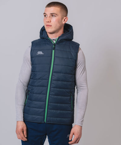 Team Navy Green Hooded Gilet