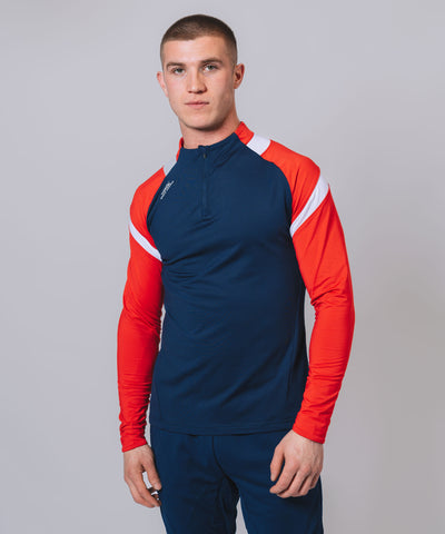 Culainn 1/4 Zip Navy Red White