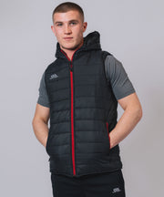 Team Black Red Hooded Gilet