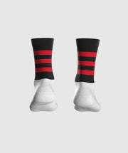 GAA Midi Socks Black Red Hoops