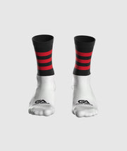 GAA Midi Socks Black Red Hoops