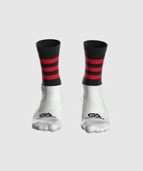 GAA Midi Socks Black Red Hoops