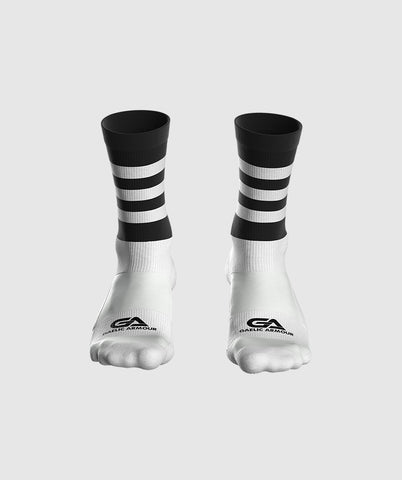 GAA Midi Socks Black White Hoops