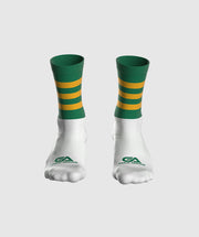 Kids GAA Midi Socks Green Amber Hoops