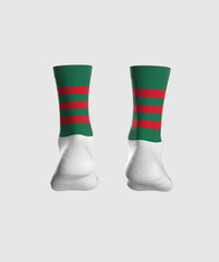 GAA Midi Socks Green Red Hoops