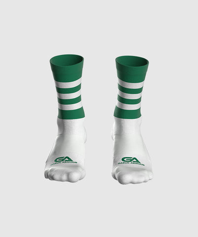 GAA Midi Socks Green White Hoops