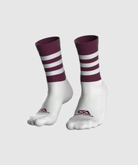 GAA Midi Socks Maroon White Hoops
