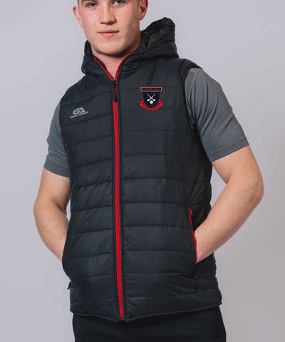 Moneygall Black Red Hooded Gilet
