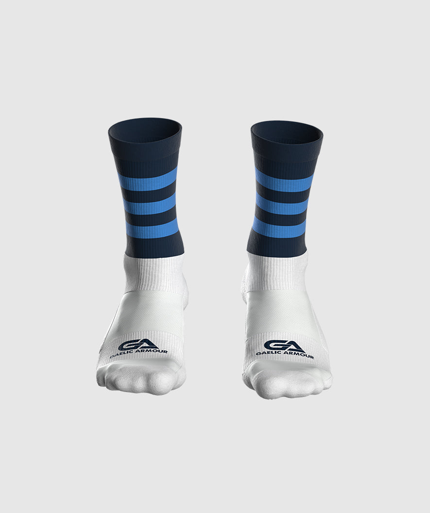GAA Midi Socks Navy Sky Hoops