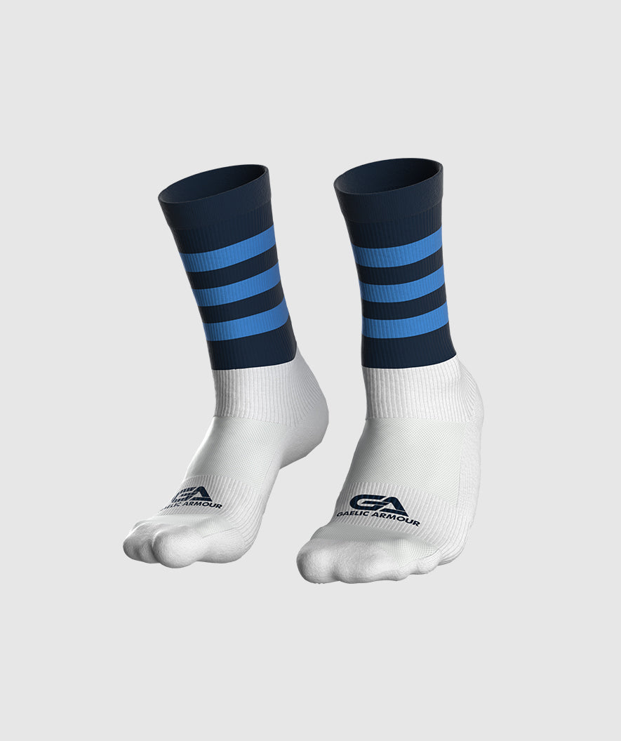 GAA Midi Socks Navy Sky Hoops