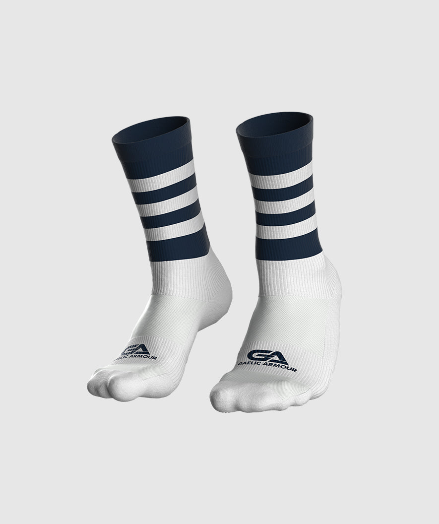 GAA Midi Socks Navy White Hoops