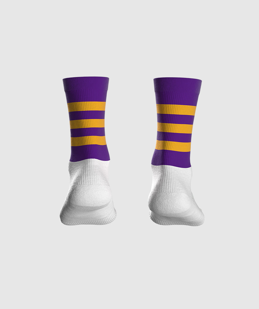 GAA Midi Socks Purple Amber Hoops