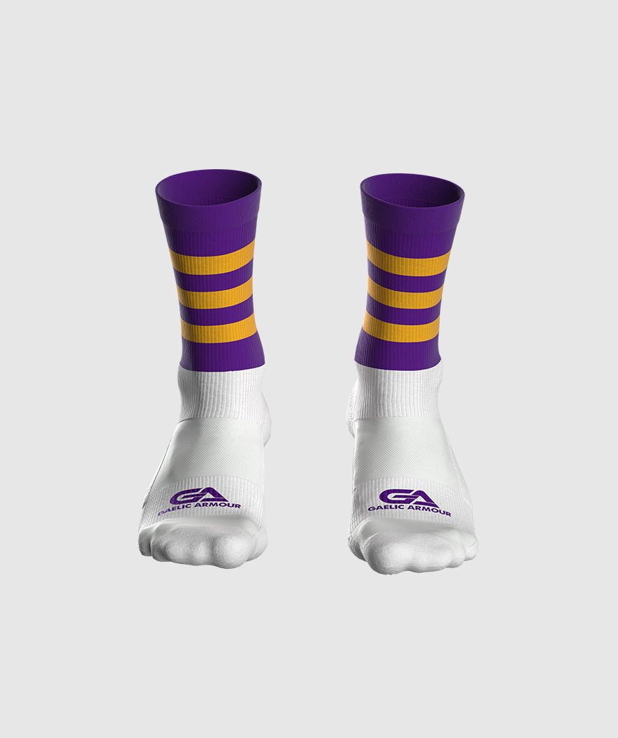 GAA Midi Socks Purple Amber Hoops