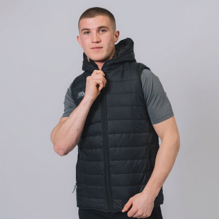 GA Team Hooded Gilet - Black