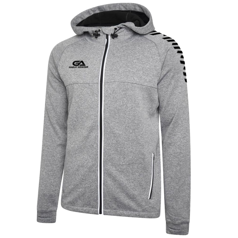 Dual Full Zip Hoody : Grey Marl