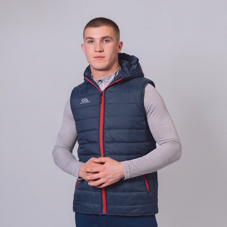 GA Team Hooded Gilet - Navy/Red