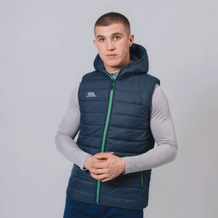 GA Team Hooded Gilet - Navy/Green