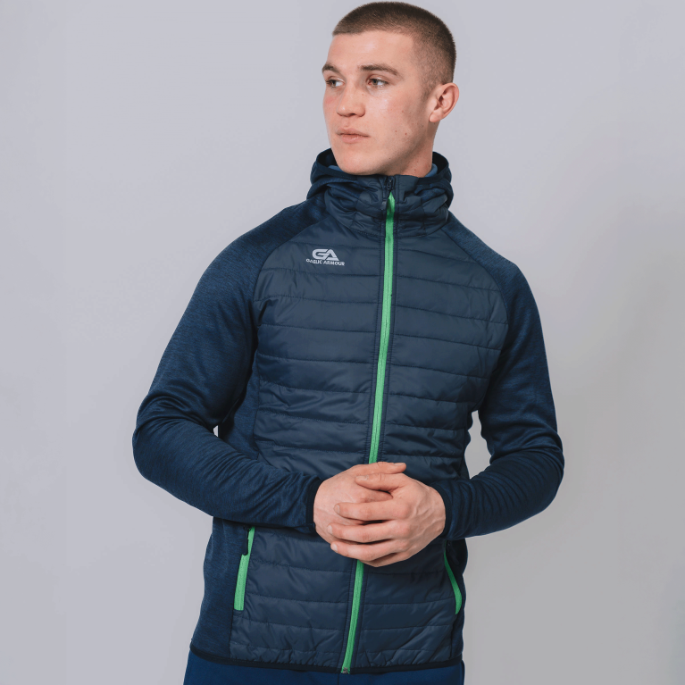 GA Hooded Hybrid Jacket - Navy/Green