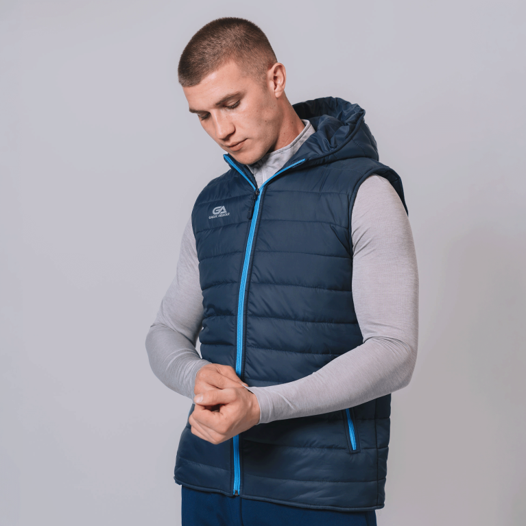 GA Team Hooded Gilet - Navy/Sky